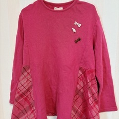 👧130cmキムラタン*ビケットクラブ裏起毛あったかペプラムトップス&あったかトレーナーset!!美品の画像