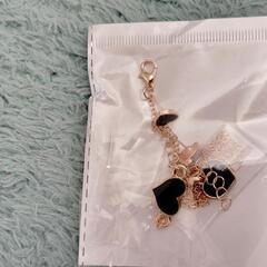 黒ハートネックレスとピアスセット
