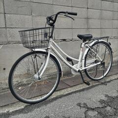 オートライト　26インチ自転車　ホワイト