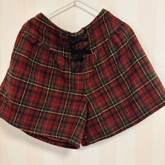 👧130cmキムラタン*n.o.u.sのペプラムトップス&イオンの赤チェックキュロットパンツset!!美品の画像