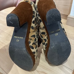 リボン付き　ヒョウ柄　ブーティー　茶色　の画像