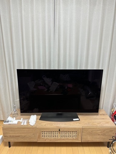 テレビ台　ロウヤ　幅140 木目　スチール脚