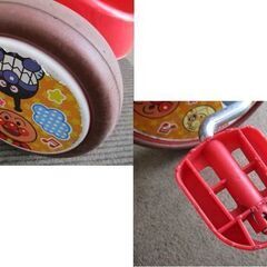  折りたたみ  押し棒付き 三輪車 それいけ アンパンマン セーフティガード&足のせステップ欠品 札幌 北20条店の画像