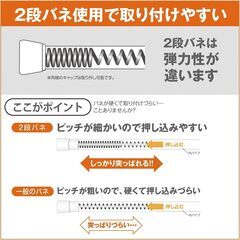 HEIAN SHINDO つっぱり棒 ばね式強力タイプ スリムL ホワイト 幅110~190cm 耐荷重8~2kg パイプ直径1.6cmの画像