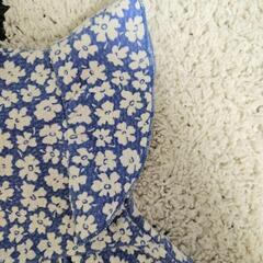 ZARA 女の子 花柄 半袖 ワンピース ブルー 80㎝の画像