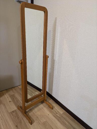 鏡　ミラー　スタンドミラー　姿見　木製