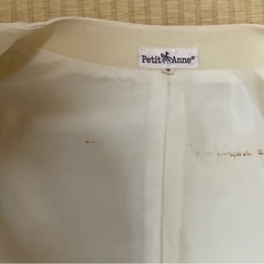 レモン色のドレススーツ（９号）★お祝い事にいかが？（但しシミ有り）の画像