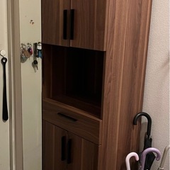 玄関棚　シューズボックス　鏡付き