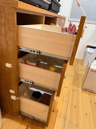 lowya 木製アンティーク風 キッチンカウンター