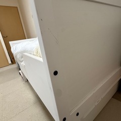 IKEA 伸縮ベッド 白 80✖️200　 の画像