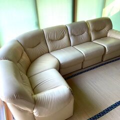 受付終了【出張買取マウンテン】メーカー不明 コーナーソファー 革...