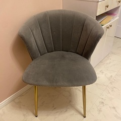 1人用チェア、ベルヴェット、グレー
