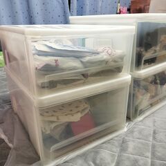 【予約済】㉔透明プラスチック引き出し 小サイズ（4個セット）