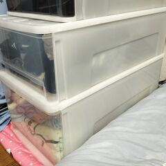 【予約済】㉖透明プラスチック引き出し 大容量（2個セット）