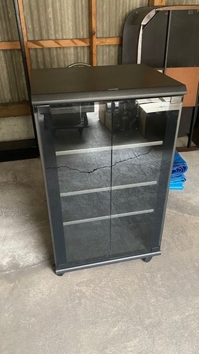 木製オーディオラック ブラック