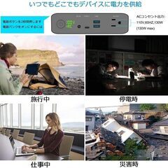 【新品未使用品】防災・非常時にも！ポータブル電源 大容量60000mAh/222Wh 家庭アウトドア両用蓄電池 小型軽量 PSE認証済　ACの画像