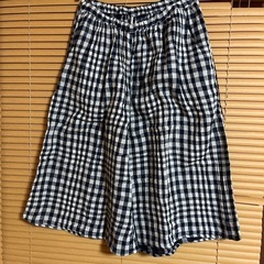 【お話中】軽くて着ごごちが良い綿100%ワイドパンツ(紺)