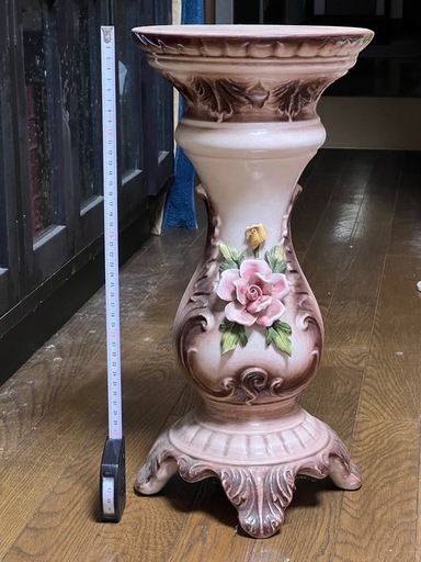 陶器製 鉢植ホルダーとスタンドのセット