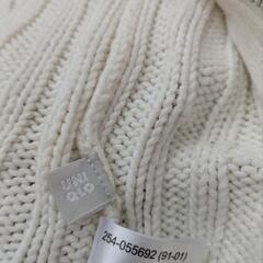 Mサイズ ホワイト ユニクロ フード付き リブ編み ニットパーカー パーカー ユニクロの画像