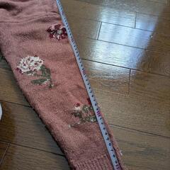 フリーサイズ earth 花柄刺繍 ピンク ニットセーターの画像