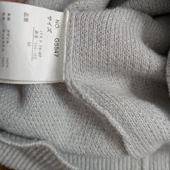 Mサイズ ライトグレー Vネック パフスリーブ ニット ガーリーの画像