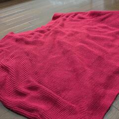 フリーサイズ 赤 五分袖 カーディガンの画像