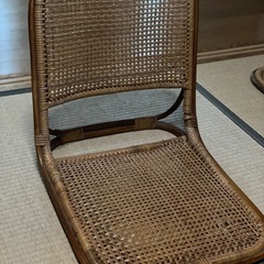 昭和レトロな籐　ラタン座椅子　三脚セット
