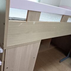 収納付きベット　ピンク