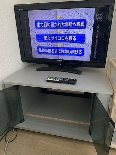SHARP　32型TV　地デジ　ワイド　テレビ台セット　リモコン　一人暮らしに