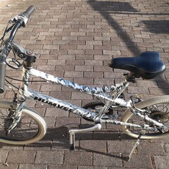 クロスバイク？迷彩柄の自転車の画像