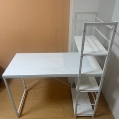 棚付きデスク＋オフィスチェア　セットの画像