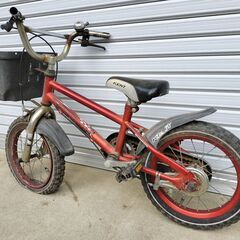 【中古品】子供用自転車　赤色の画像