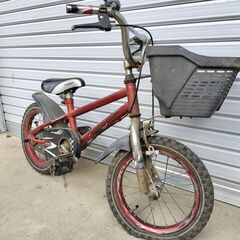 【中古品】子供用自転車　赤色の画像
