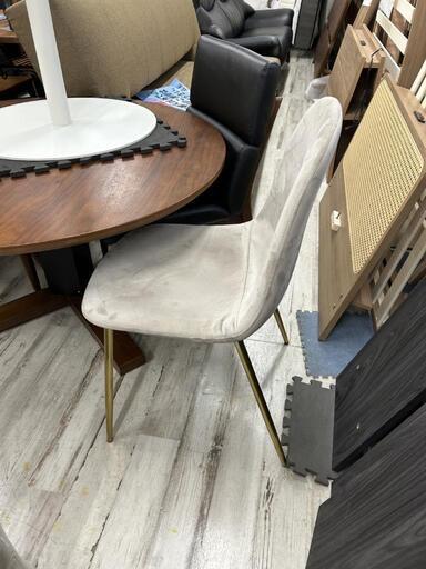 ★展示品のダイニングチェア　椅子　ベルベット調　ゴールド脚　定価11990円【北九州店頭販売のみ】
