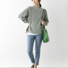 GLOBAL WORK あったかウツクシルエットデニムスリムパンツ