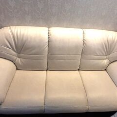 白　ソファ　3人掛け　美品の画像