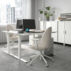 IKEA 昇降テーブル　トロッテン　ホワイト　手動