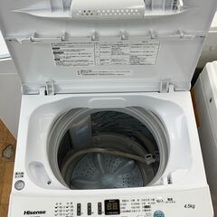 【リサイクルショップどりーむ鹿大前店】No.1023　洗濯機　ハイセンス　2021年製　4.5㎏　配達設置可能の画像