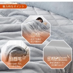 59a クモリ(Kumori)厚手 毛布 シングル 冬用 あったか 中綿入り ブランケット フランネル 三層構造 吸湿発熱 洗える　y030413aの画像