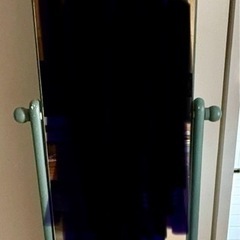 【中古】ナイルブルー　全身鏡　スタンドミラー　キャスター付き
