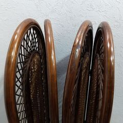 間仕切り/衝立/ラタン家具/4連/昭和レトロ/パーテーション/ヴィンテージ/オールド/ラタン/藤/インテリア/ CEN0107  の画像