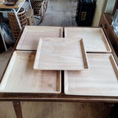 在庫1点 木のトレー 木製 シンプル お盆　/UJ-1197 2Fの画像