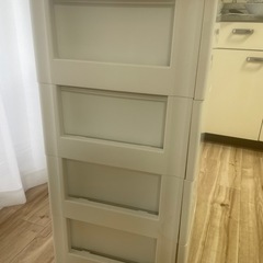 ウッドトップチェスト　4段  ホワイトの画像