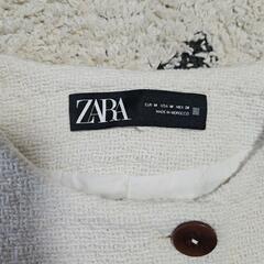 値下げ❣️ZARA ステッチ入り ツイードジャケット セレモニー 白 Mの画像