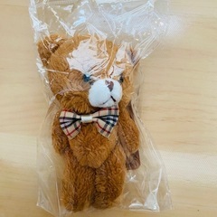 もふもふもこもこくまちゃん＆もこもこうさちゃんマスコットキーホルダー4個　バラ売り可の画像