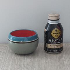 【未使用品】OVER&BACK　手描きの陶器　抹茶色
