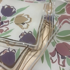 美品　ガラス製　デザート皿セットの画像