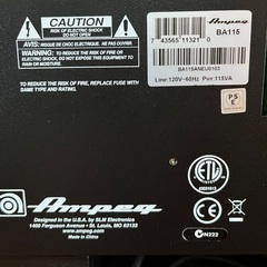 【譲渡決定】Ampeg⚫︎アンペグ⚫︎BA-115 ベースアンプ ライブハウス対応プラグ付きの画像