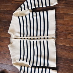 ボーダーニットブルゾン