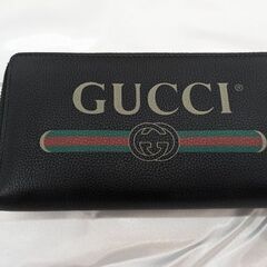 【GUCCI】496317 ヴィンテージロゴプリント シェリーライン ラウンドファスナー長財布☆Ａ品☆質屋 ユニオン本通店の画像